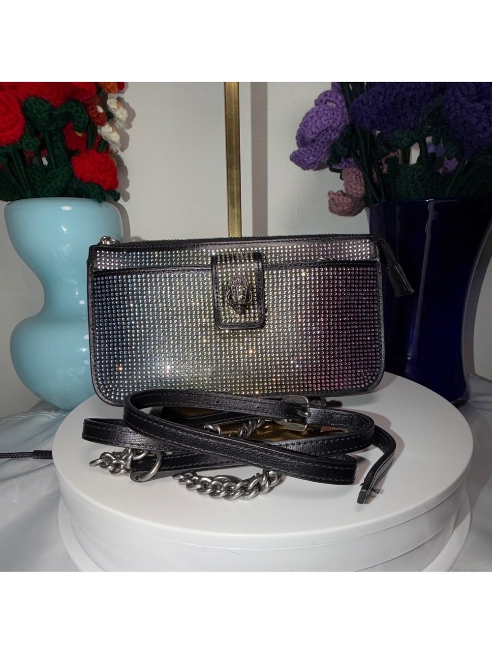 Kurt Geiger London Shoreditch Crystal Crossbody Bag EUC
